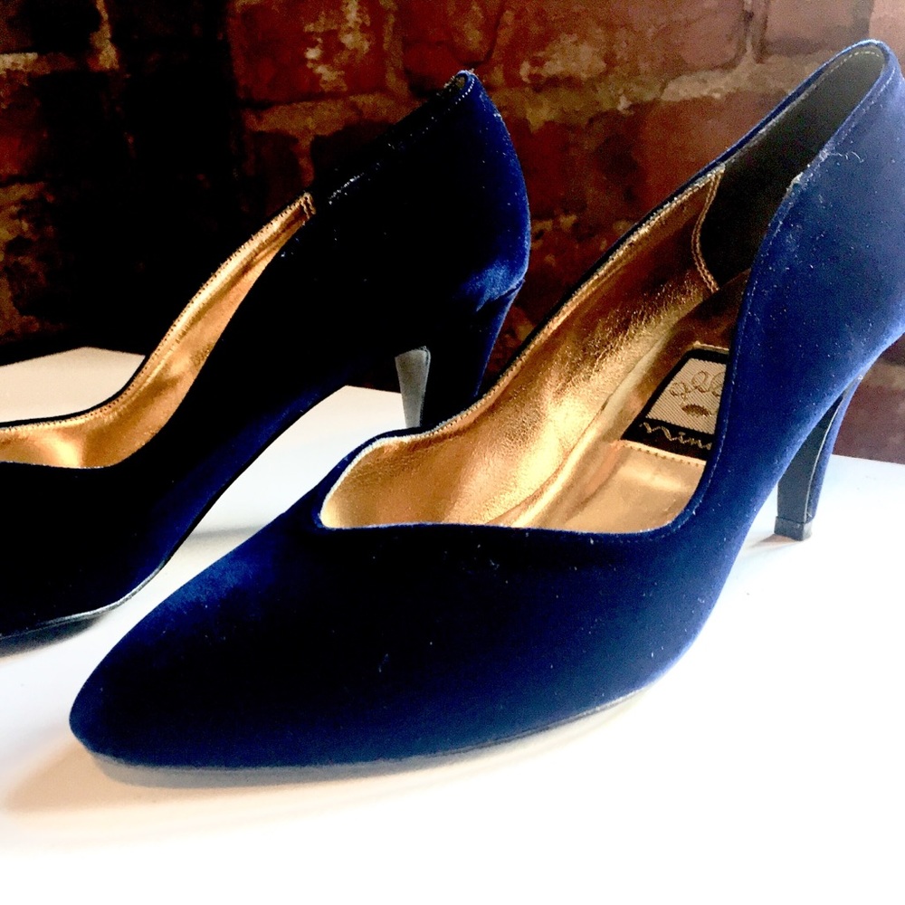 Vintage Blue Velvet Heels